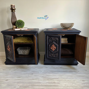 Autumn Leaves Side / Night Accent Table Set - Furniture MaRiTama HOME