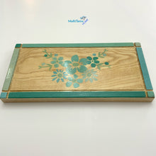 Load image into Gallery viewer, Small Blue Flower Wooden Platter
