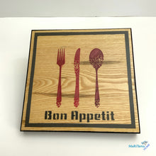 Load image into Gallery viewer, Small Wooden Bon Appetit Platter
