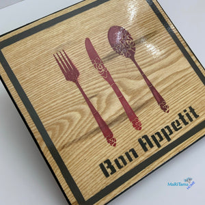 Small Wooden Bon Appetit Platter