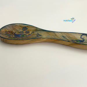 Olive Wood Peacock Spoon Holder