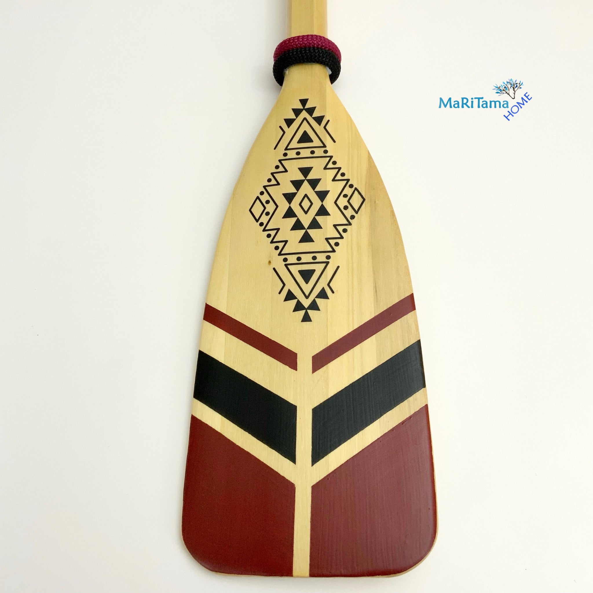 MaRiTama HOME - Tribal Design Burgundy & Black Wooden Paddle