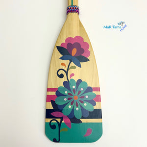 Pink & Turquoise Boho Wooden Paddle - 3ft
