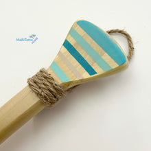 Load image into Gallery viewer, Turquoise Stripes &amp; Circles Wooden Paddle - 4ft
