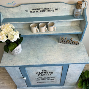 Antique Blue and White Farmhouse Cabinet - Furniture MaRiTama HOME