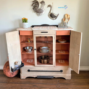 Antique Farmhouse Kitchen / Dining Terracotta Cabinet - Furniture MaRiTama HOME