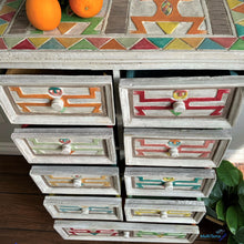 Load image into Gallery viewer, Antique Hand-Carved Thai Eclectic Boho Multi-colored Chest of Drawers - Furniture MaRiTama HOME
