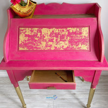 Load image into Gallery viewer, Antique Shocking Pink and Gold Writing Table - Furniture MaRiTama HOME
