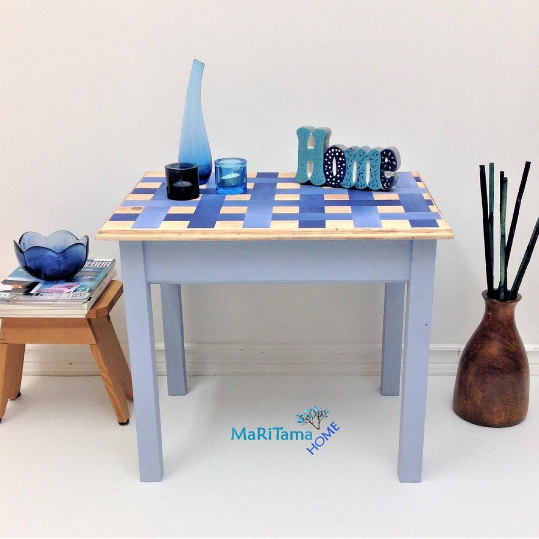 Blue Weaved Side / End Table - Furniture MaRiTama HOME