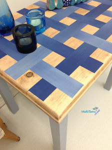 Blue Weaved Side / End Table - Furniture MaRiTama HOME