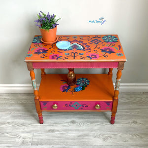Boho Latin Floral Accent Table - End Tables MaRiTama HOME
