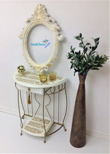 Casa Blanca White and Gold Entryway Table - Furniture MaRiTama HOME