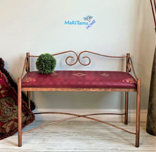 Load image into Gallery viewer, Classic Antique Burgundy Bench - Furniture MaRiTama HOME
