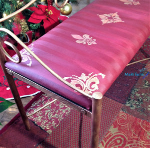 Classic Antique Burgundy Bench - Furniture MaRiTama HOME