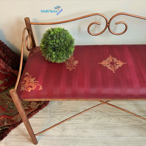 Classic Antique Burgundy Bench - Furniture MaRiTama HOME