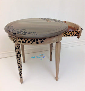 Contemporary Round Cheetah Accent Table - Furniture MaRiTama HOME