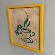 Load image into Gallery viewer, Custom made Hand-Cut Coffee Wooden Frame - Home Decor MaRiTama HOME
