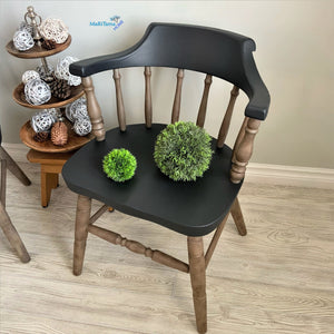 Farmhouse Brown / Black Captain Chairs - Furniture MaRiTama HOME