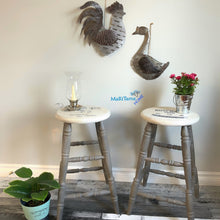 Load image into Gallery viewer, Grey and White Farmhouse Wooden Bar Stool Set - Furniture MaRiTama HOME
