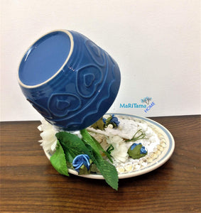 Handmade Blue Rose Milky Way Falling Teacup - Home Decor MaRiTama HOME