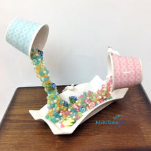 Load image into Gallery viewer, Handmade Pink and Blue Falling Beads Teacups - Home Decor MaRiTama HOME
