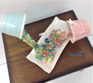 Handmade Pink and Blue Falling Beads Teacups - Home Decor MaRiTama HOME
