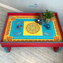 Load image into Gallery viewer, Indian Art Coral and Turquoise Coffee Table - Coffee Tables MaRiTama HOME
