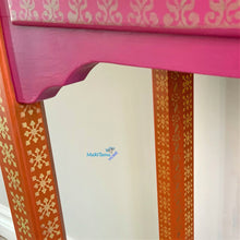 Load image into Gallery viewer, Indian Art Orange and Pink Entry Table - Furniture MaRiTama HOME
