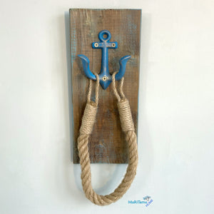 Individual Hanging Turquoise Anchor Towel/ Toilet Roll Hanger - Farmhouse Style - Bathroom Accessory Mounts MaRiTama HOME