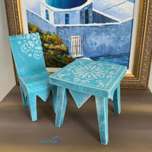 Load image into Gallery viewer, Miniature Island Boho Blue Table and Chair Set - Home Decor MaRiTama HOME
