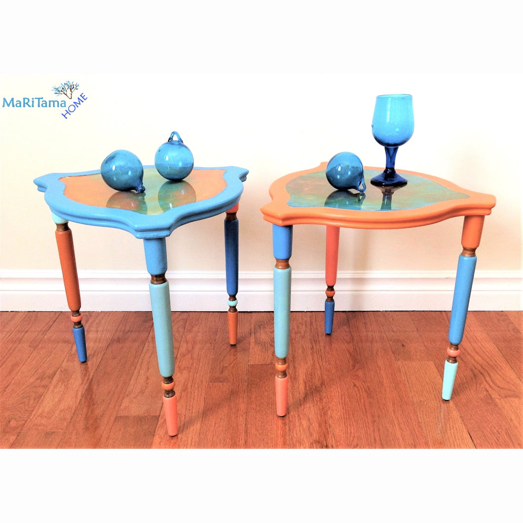 Mix Match Resin Top Side table Set - Furniture MaRiTama HOME