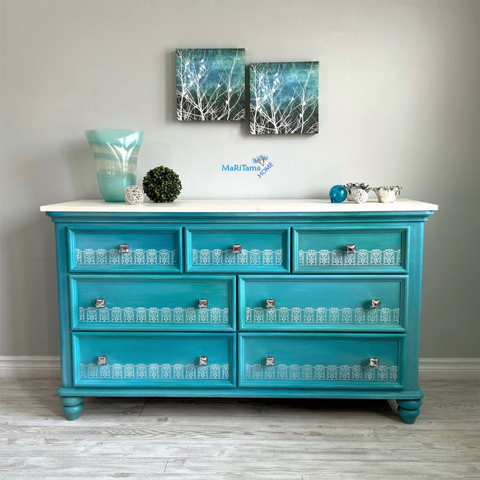 Ocean Blue Lace Trimming Dresser - Furniture MaRiTama HOME