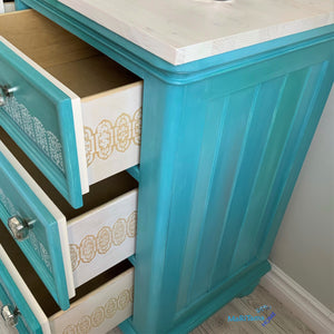 Ocean Blue Lace Trimming Dresser - Furniture MaRiTama HOME