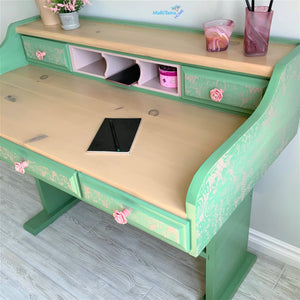 Pink Lace & Green Pinewood Desk - Desks MaRiTama HOME