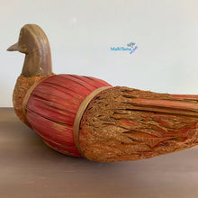 Load image into Gallery viewer, Red and Gold Bamboo Duck - Holiday Ornaments MaRiTama HOME

