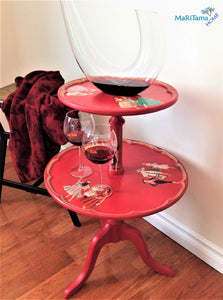 Retro 50’s Double Tier Red Accent Table - Furniture MaRiTama HOME