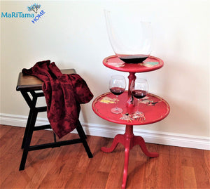 Retro 50’s Double Tier Red Accent Table - Furniture MaRiTama HOME
