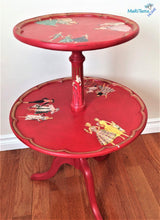 Load image into Gallery viewer, Retro 50’s Double Tier Red Accent Table - Furniture MaRiTama HOME
