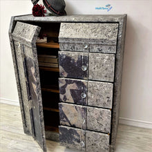 Load image into Gallery viewer, Retro Black Grey &amp; White textured Lady Closet / Dresser / Cabinet - Furniture MaRiTama HOME
