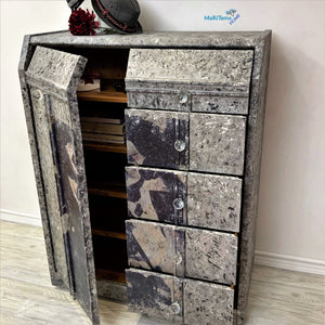 Retro Black Grey & White textured Lady Closet / Dresser / Cabinet - Furniture MaRiTama HOME