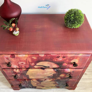 Retro Lady Brick Red Chest of Drawers / Dresser - Furniture MaRiTama HOME