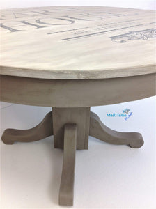 Round Wooden Grey Farmhouse Dining Table - Furniture MaRiTama HOME