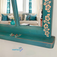 Load image into Gallery viewer, Rustic Blue Window Frame Mirror - Mirrors MaRiTama HOME
