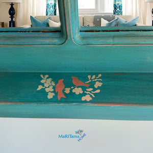 Rustic Blue Window Frame Mirror - Mirrors MaRiTama HOME