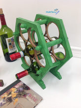Load image into Gallery viewer, Rustic Green Wine Rack - Home Decor MaRiTama HOME
