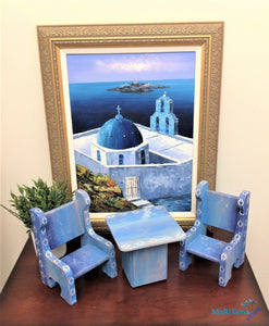 Santorini Miniature Table and Chairs Home Decor Set - Home Decor MaRiTama HOME