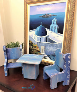Santorini Miniature Table and Chairs Home Decor Set - Home Decor MaRiTama HOME