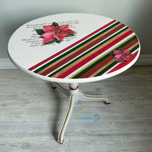 Small Foldable Red Poinsettia Accent Table - Furniture MaRiTama HOME