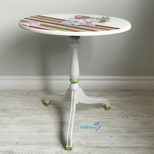 Small Foldable White Poinsettia Accent Table - Furniture MaRiTama HOME