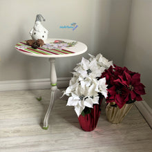 Load image into Gallery viewer, Small Foldable White Poinsettia Accent Table - Furniture MaRiTama HOME
